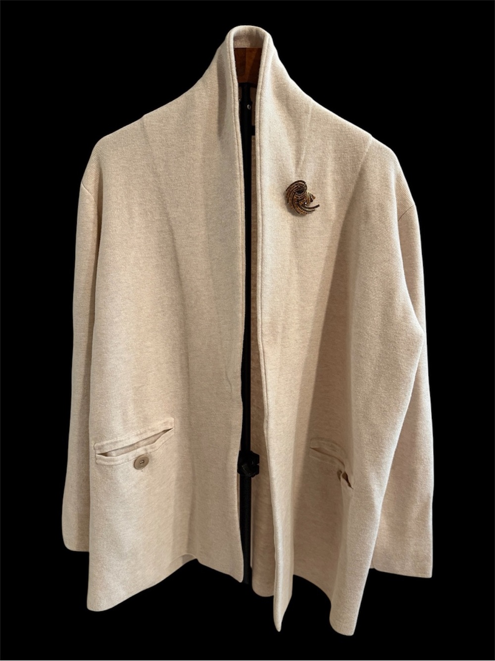 J. Crew Camille sweater/blazer with shawl collar knit cardiga in cream. Size M.